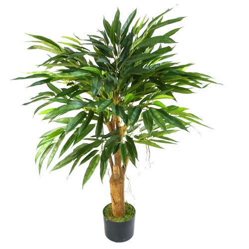 100cm Realistic Ficus Tree with Natural Trunk - Lifelike Silk Leaves & Vines - plants - express.com