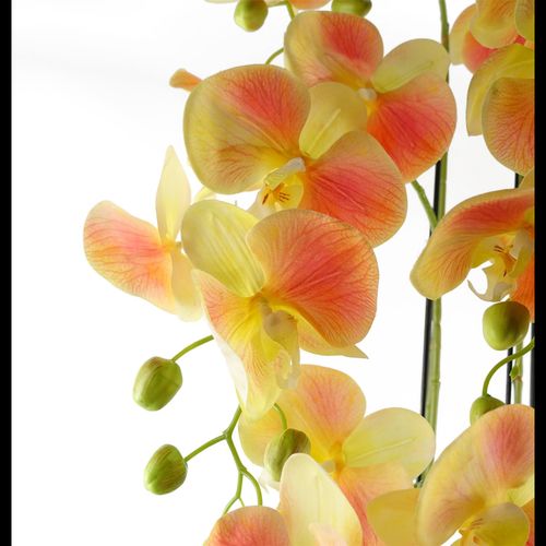 110cm Large Yellow Peach Orchid Plant Artifcial 41 REAL TOUCH flowers - plants - express.com