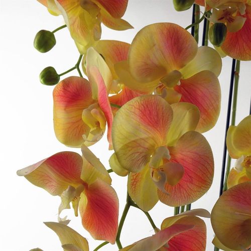 110cm Large Yellow Peach Orchid Plant Artifcial 41 REAL TOUCH flowers - plants - express.com
