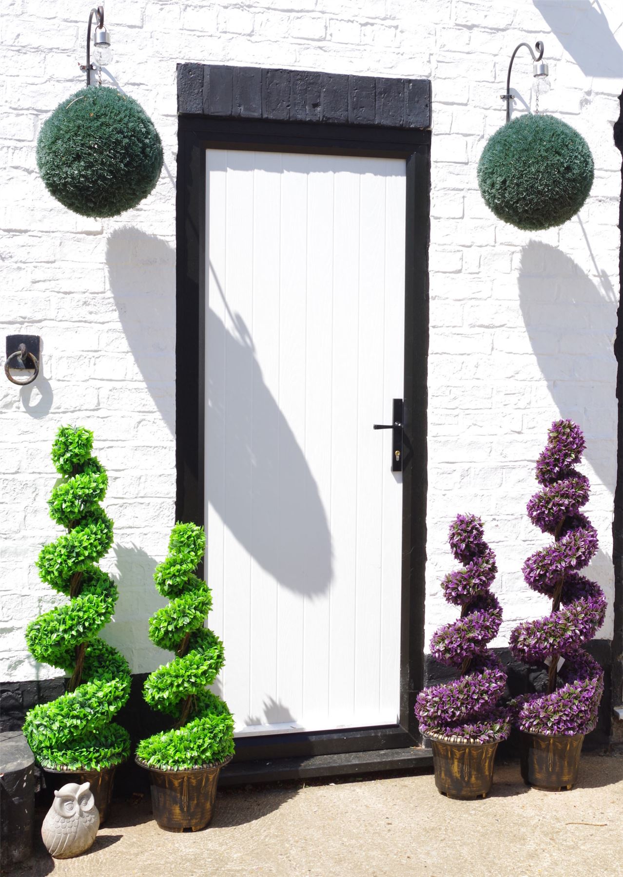 120cm Large Leaf Green Spiral Tree with Stylish Decorative Planter - plants - express.com