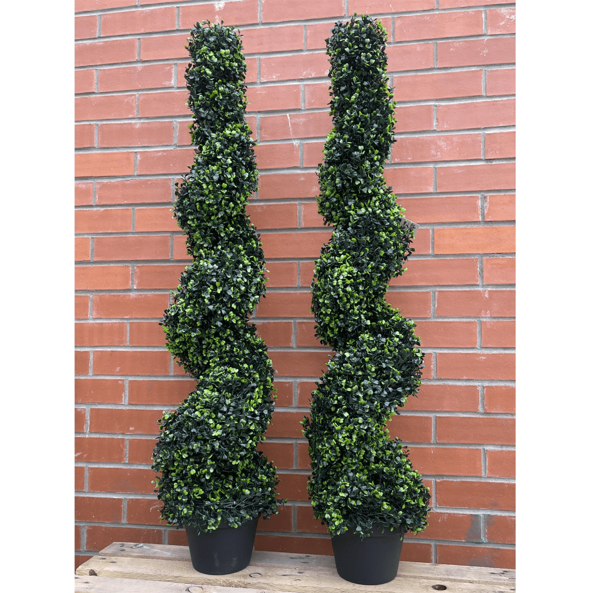 120cm Lifelike Artificial Boxwood Spiral Topiary - Timeless Elegance for Any Space - plants - express.com