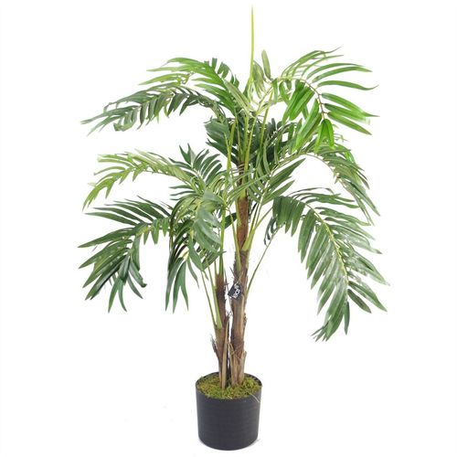 120cm Luxurious Realistic Artificial Palm Tree with Elegant Copper Planter - plants - express.com