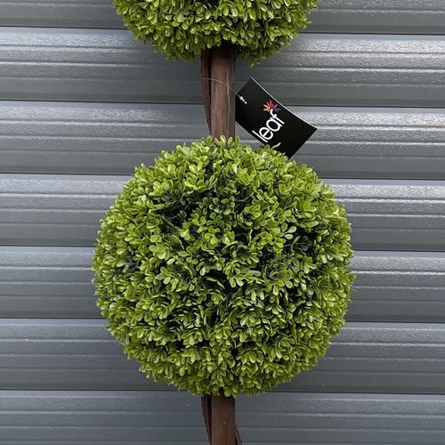 120cm Pair of Green Triple Ball Topiary Trees - plants - express.com