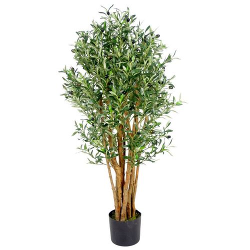 125cm Realistic Artificial Olive Tree in Black Plastic Pot - plants - express.com