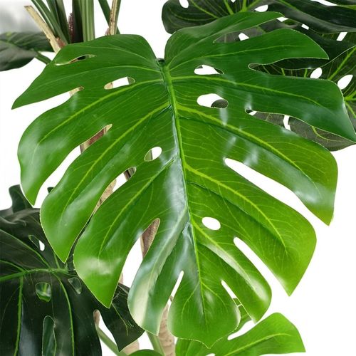 150cm Lifelike Luxury Monstera Plant in Elegant Black Pot for Stunning Decor - plants - express.com