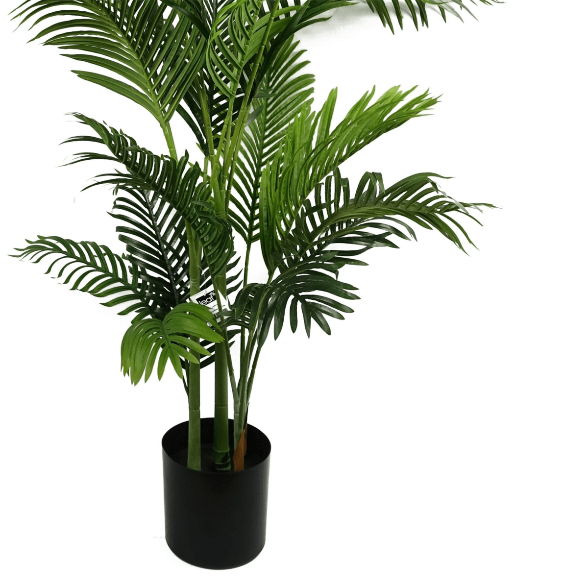 180cm Artificial Palm Tree in Silver Metal Planter | XL Outdoor Decor - plants - express.com