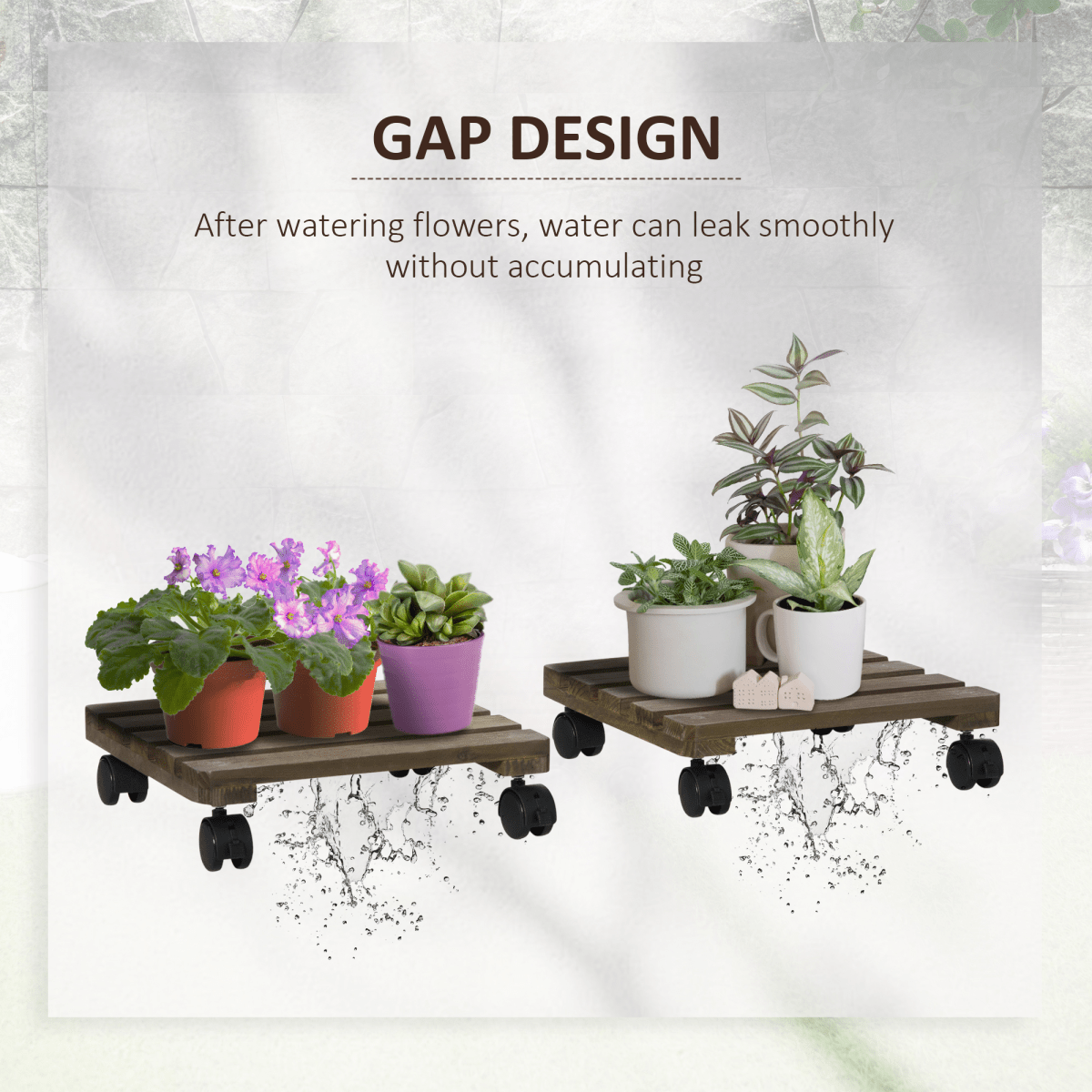2 Pack Plant Stand with Wheels, Flowerpot Holder - plants - express.com