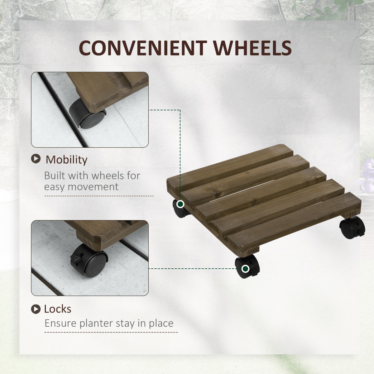 2 Pack Plant Stand with Wheels, Flowerpot Holder - plants - express.com