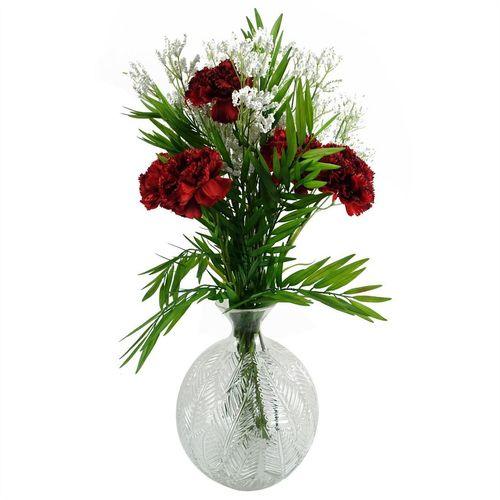 26cm Clear Fern Print Glass Bottle Vase - plants - express.com
