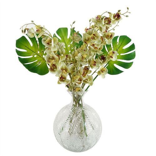 26cm Clear Fern Print Glass Bottle Vase - plants - express.com