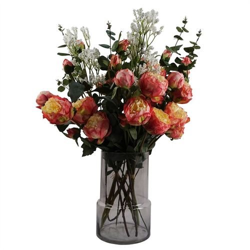 26cm Grey Smoke Glass Vase - plants - express.com