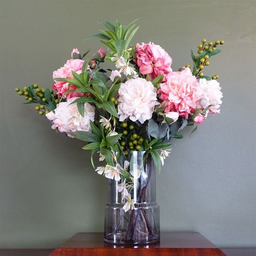 26cm Grey Smoke Glass Vase - plants - express.com
