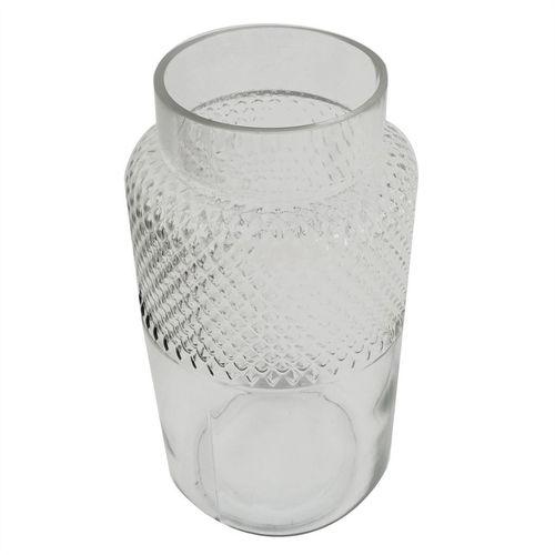 29cm Clear Glass Diamond Vase – Elegant Cut - Glass - plants - express.com