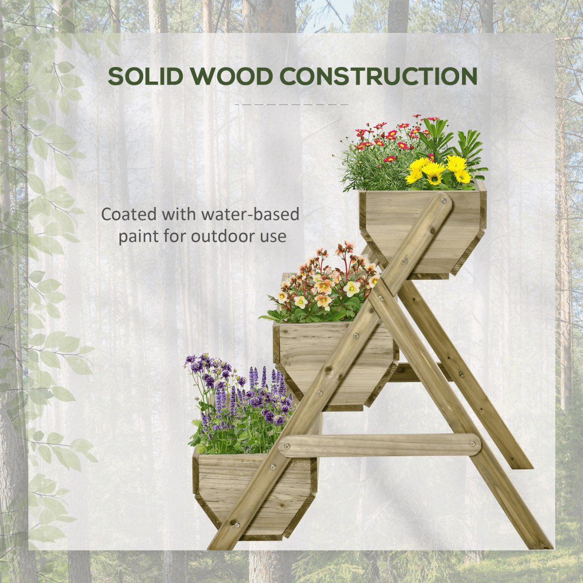 3 Tier Raised Garden Bed Kit for Flower, Vegetable, Herb, 120x68x80cm, Green - plants - express.com