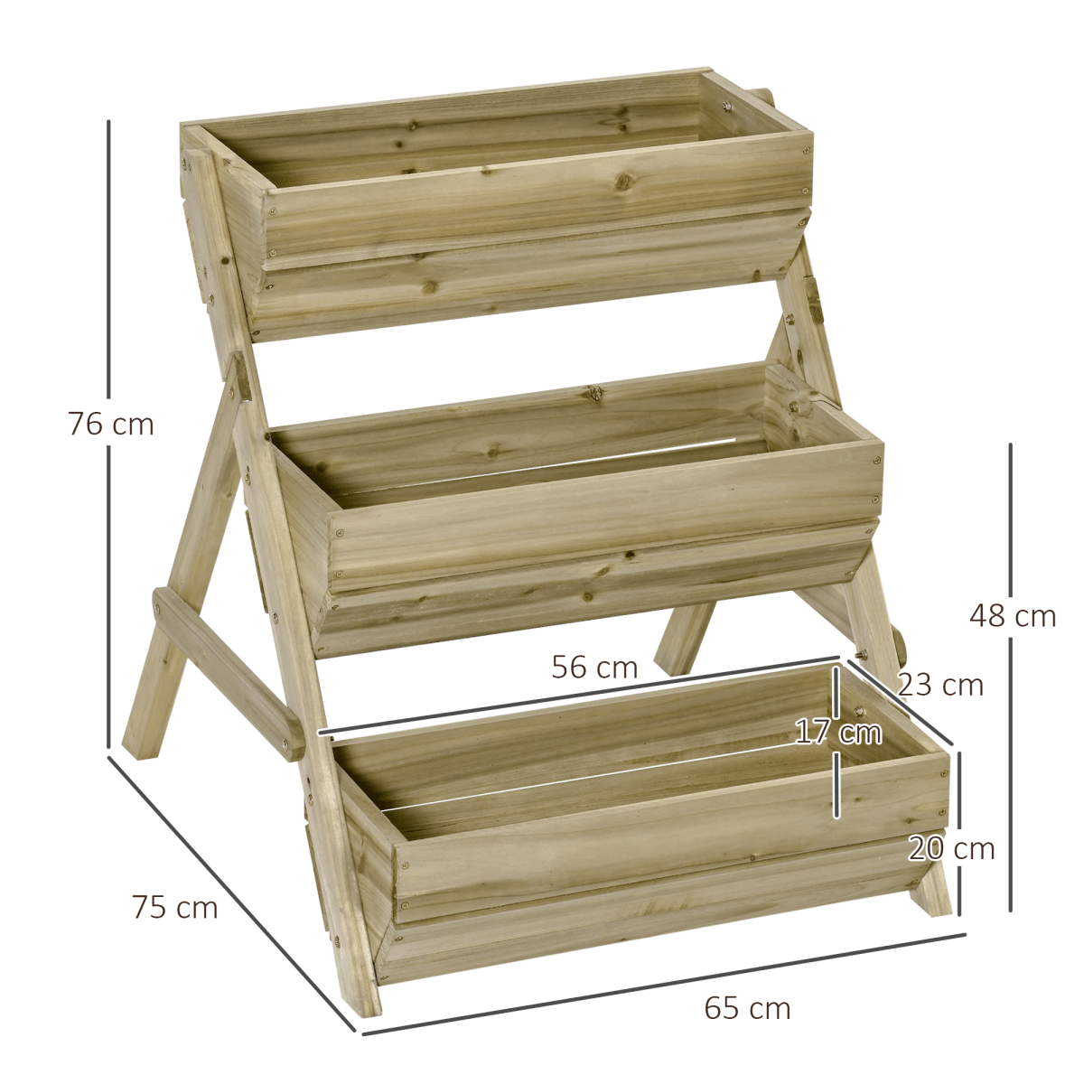 3 Tier Raised Garden Bed Kit for Flower, Vegetable, Herb, 120x68x80cm, Green - plants - express.com