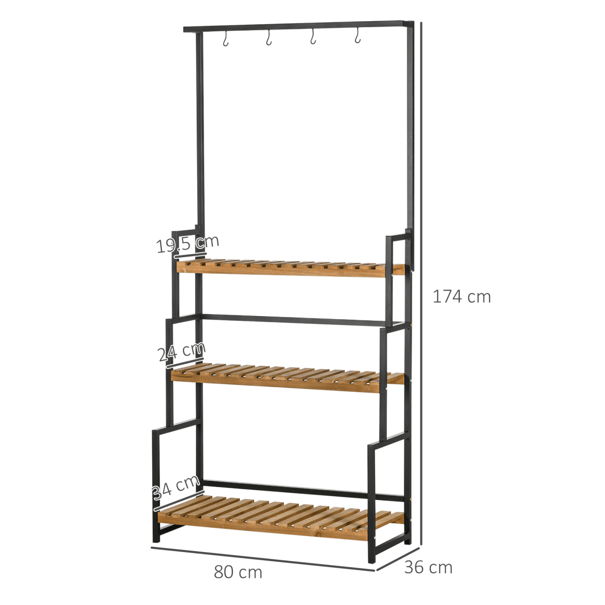 3 Tiered Plant Stand Rack with Hanging Hooks for Indoor Outdoor Decoration - plants - express.com