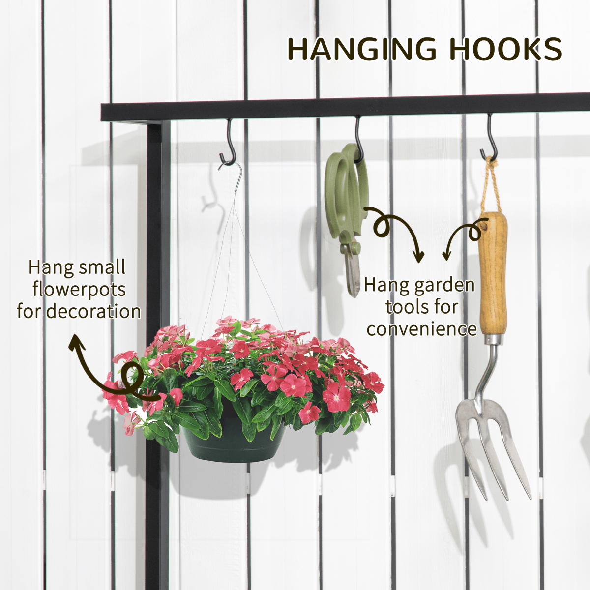 3 Tiered Plant Stand Rack with Hanging Hooks for Indoor Outdoor Decoration - plants - express.com