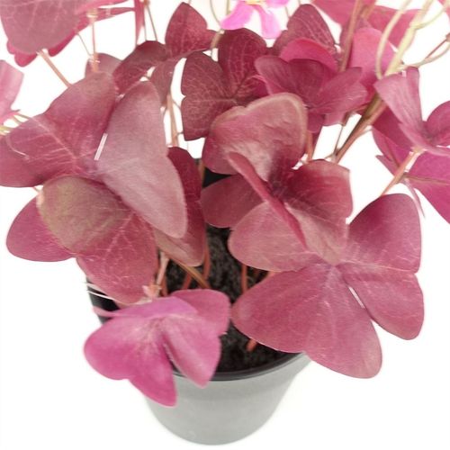 30cm Lifelike Purple Shamrock Plant in Elegant Black Pot - Stunning Home Decor - plants - express.com
