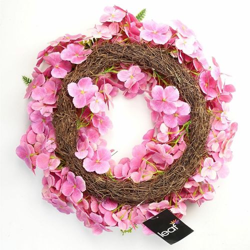 40cm Lifelike Pink Blossom Wreath - Elegant Floral Door Decor - plants - express.com