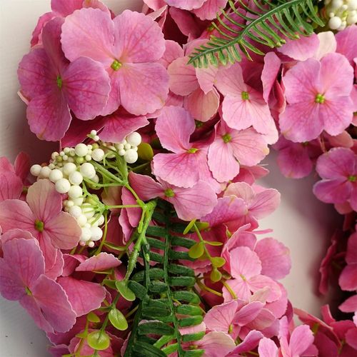 40cm Lifelike Pink Blossom Wreath - Elegant Floral Door Decor - plants - express.com