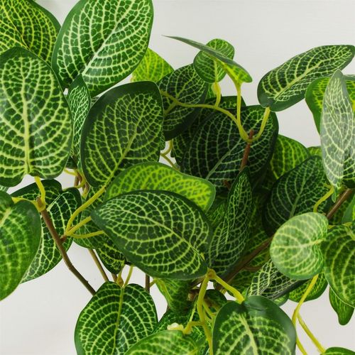 40cm Realistic Variegated Pothos Plant in Stylish Black Pot - Effortless Décor! - plants - express.com