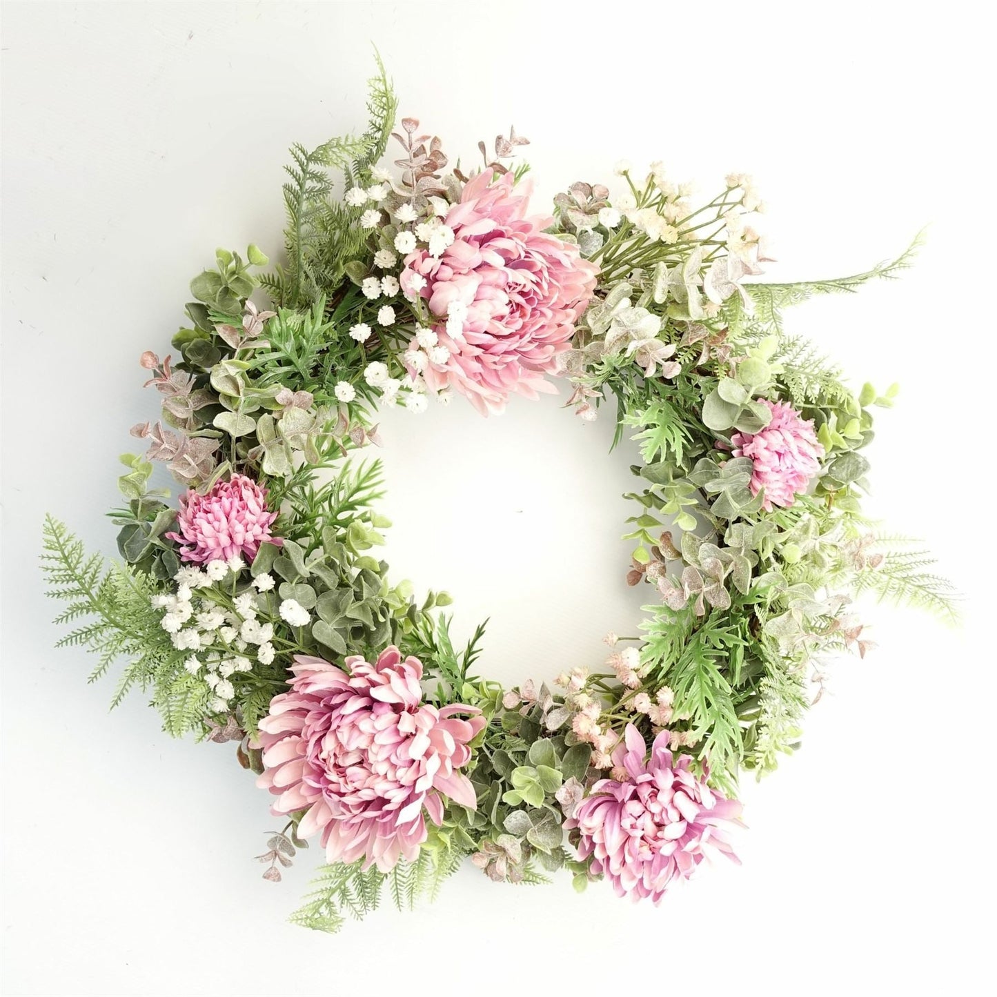 45cm Artificial Pink Floral Blossom Wreath - plants - express.com