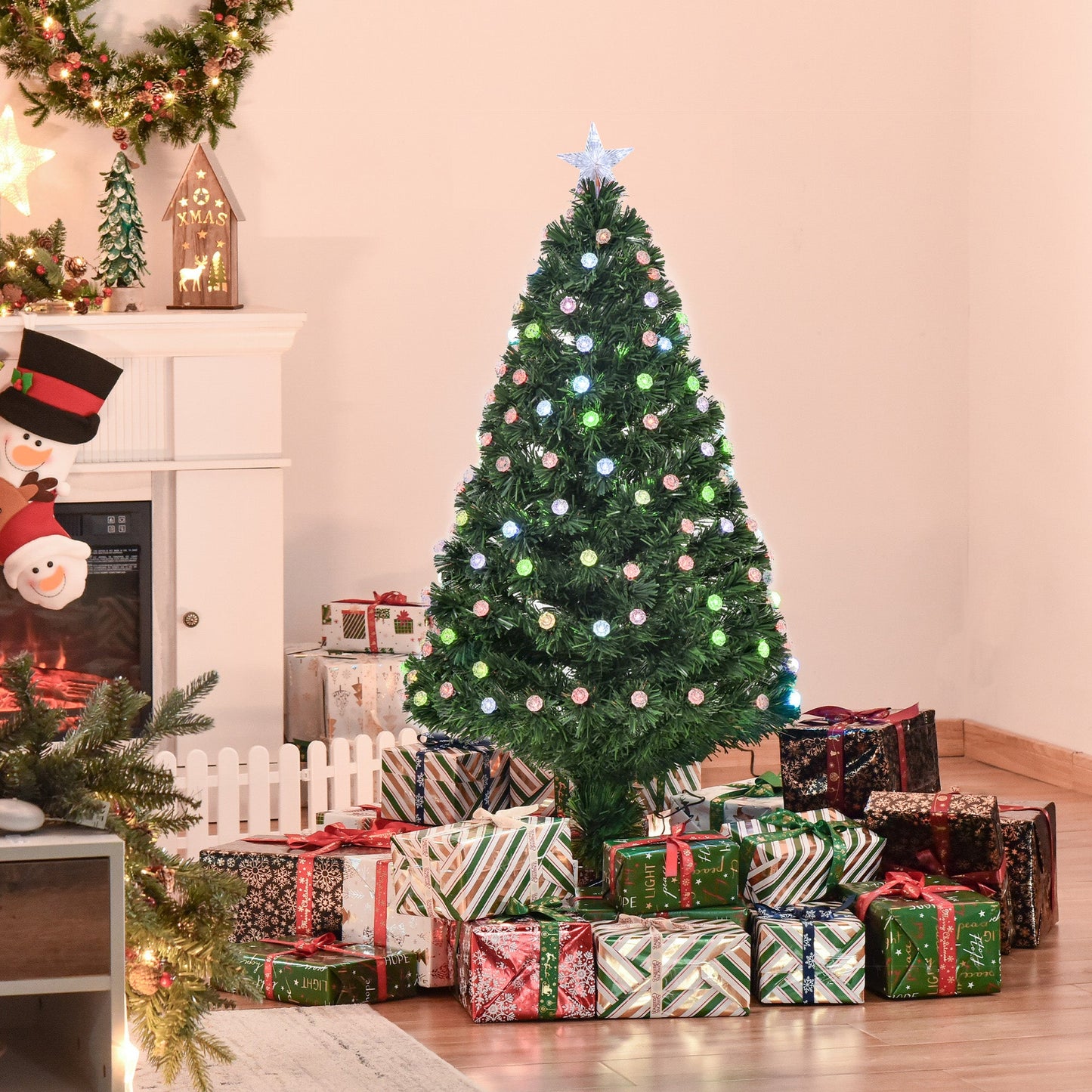 4FT PreLit Artificial Christmas Tree Fibre Optic Deco LED Light Xmas Deco Green - plants - express.com