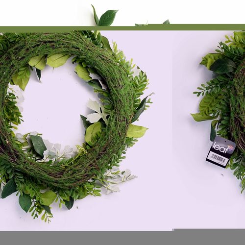 50cm Lush Green Artificial Fern Wreath for Timeless Natural Elegance - plants - express.com