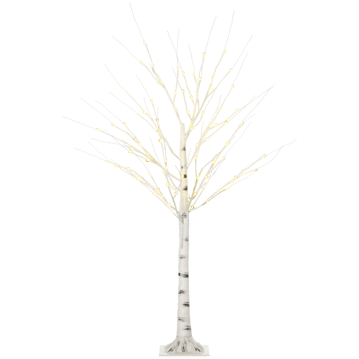 5ft Artificial White Birch Tree Light 96 Warm White Pre - Lit LED Light - plants - express.com