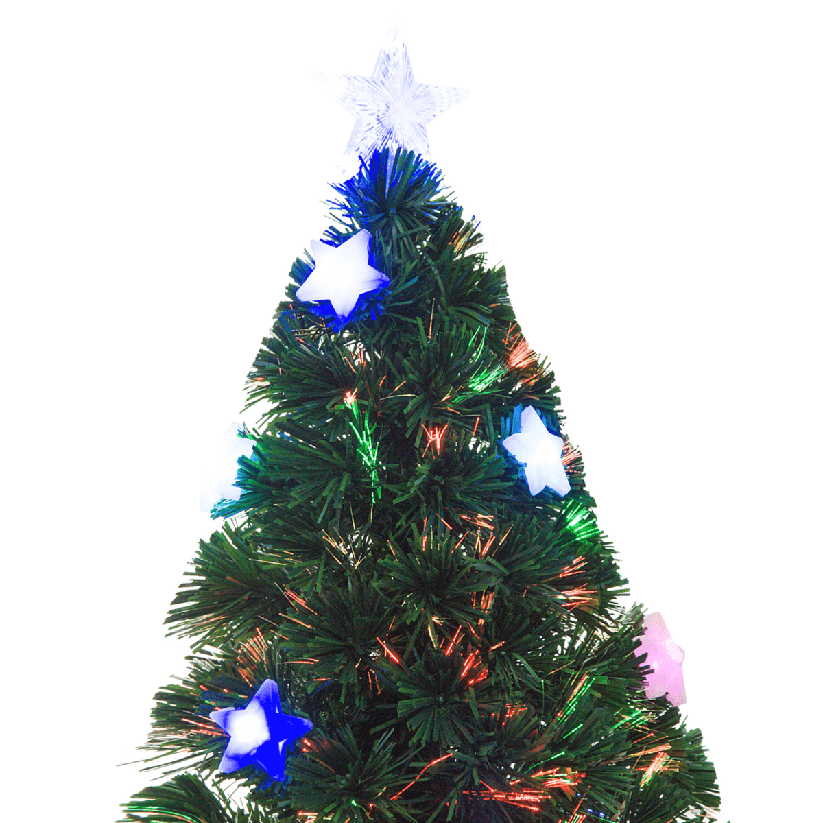 5FT Prelit Artificial Christmas Tree Fibre Optic Star LED Light Xmas Deco Green - plants - express.com