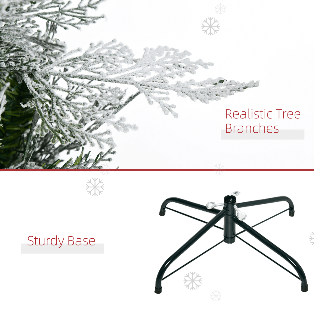 6 Foot Snow Flocked Artificial Christmas Tree Holiday with Pencil Shape HOMCOM - plants - express.com