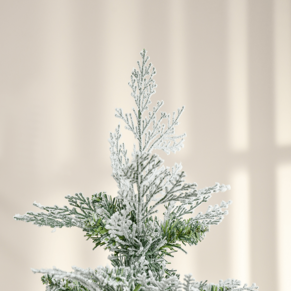 6 Foot Snow Flocked Artificial Christmas Tree Holiday with Pencil Shape HOMCOM - plants - express.com
