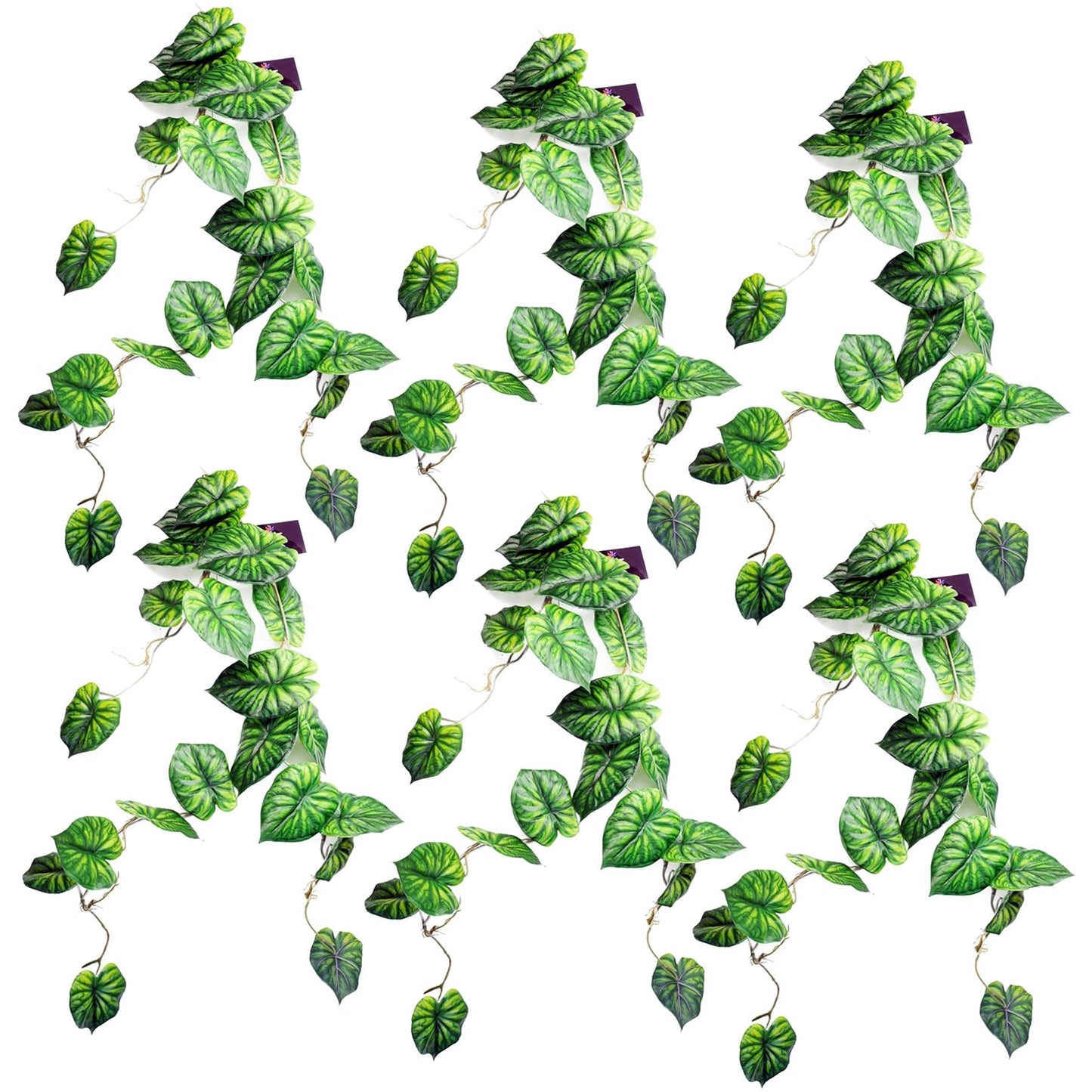 6 - Pack 120cm Alocasia Dragon Scale Fake Plants - Lush Green Trailing Vines - plants - express.com