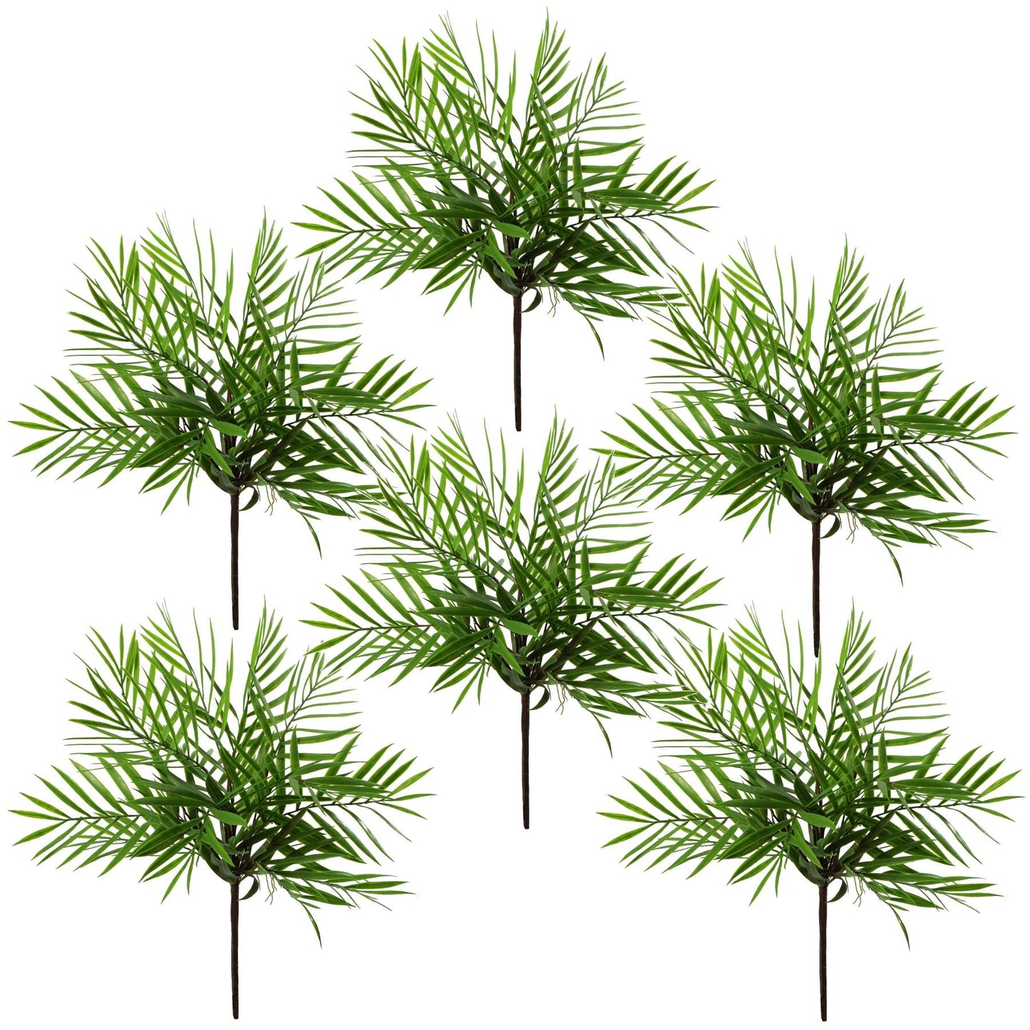 6 - Pack 40cm Realistic Artificial Bamboo Palm Bush - No Maintenance Needed! - plants - express.com