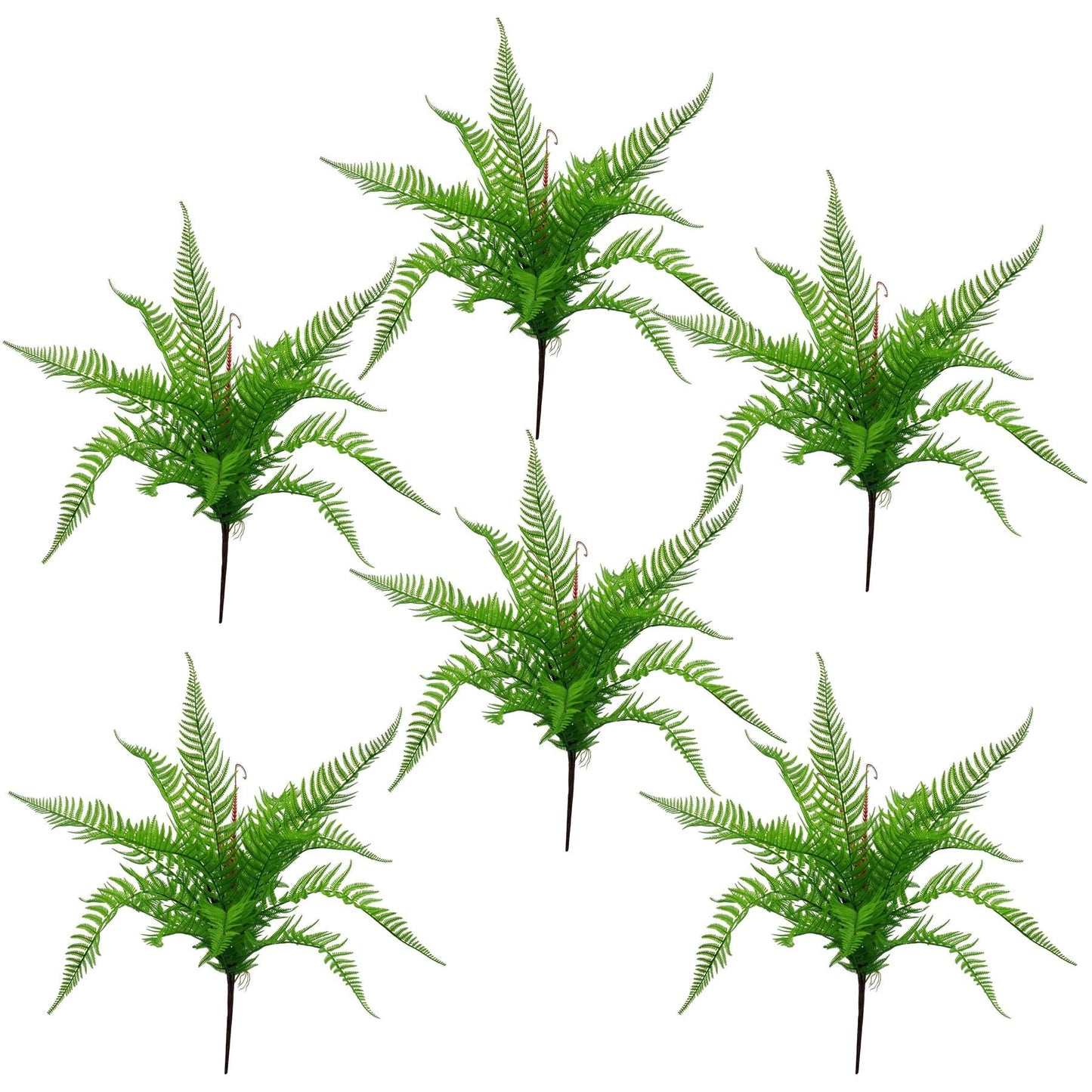 6 - Pack 60cm Realistic Dark Green Artificial Dixie Wood Ferns - No Maintenance! - plants - express.com