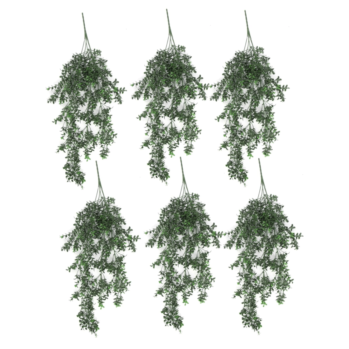 6 - Pack Lush UV & Fire Resistant Artificial Hanging Plants - 78cm Elegance - plants - express.com