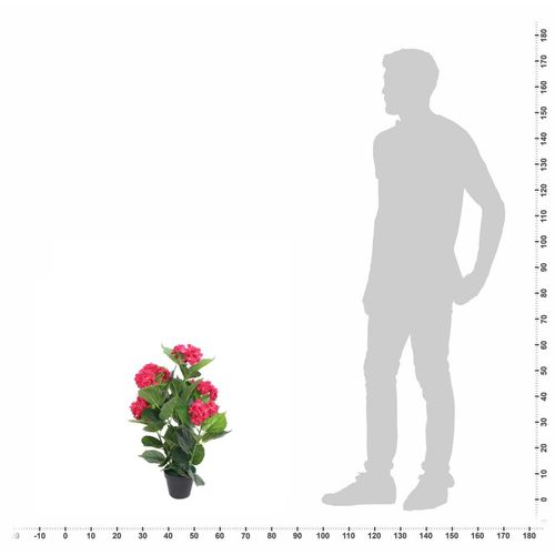 60 cm Artificial Hydrangea Plant in Red Pot - Lifelike Decor for Any Space - plants - express.com