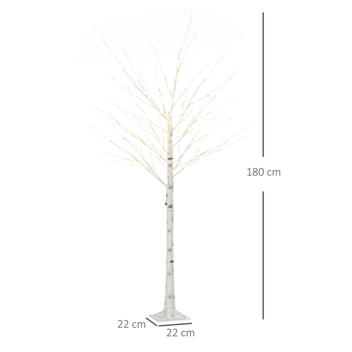 6ft Artificial White Birch Tree Light 96 Warm White Pre - Lit LED Light HOMCOM - plants - express.com