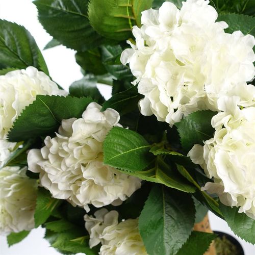 75cm Luxe White Hydrangea Bush – Elegant Silk Floral Centerpiece - plants - express.com
