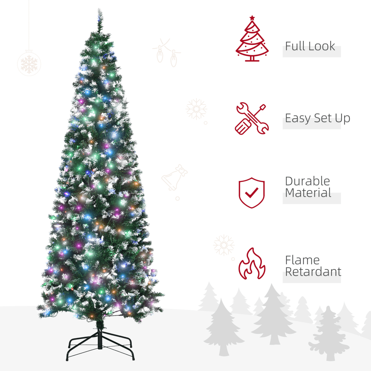 7FT Prelit Artificial Xmas Tree Holiday D��cor 350 Colourful LED Light - plants - express.com