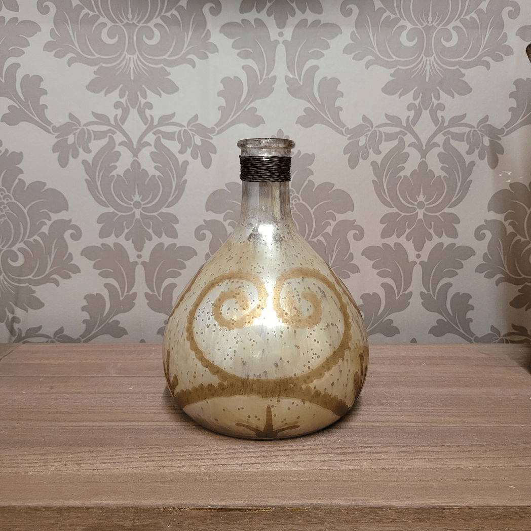 9 - Inch Antique Silver Glass Decorative Vase - plants - express.com