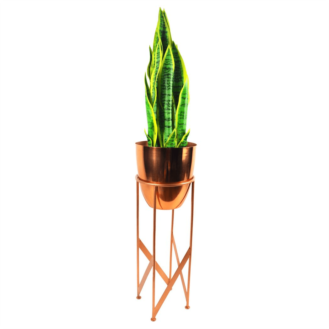 90cm Copper Planter with Artificial Yukka Plant - plants - express.com