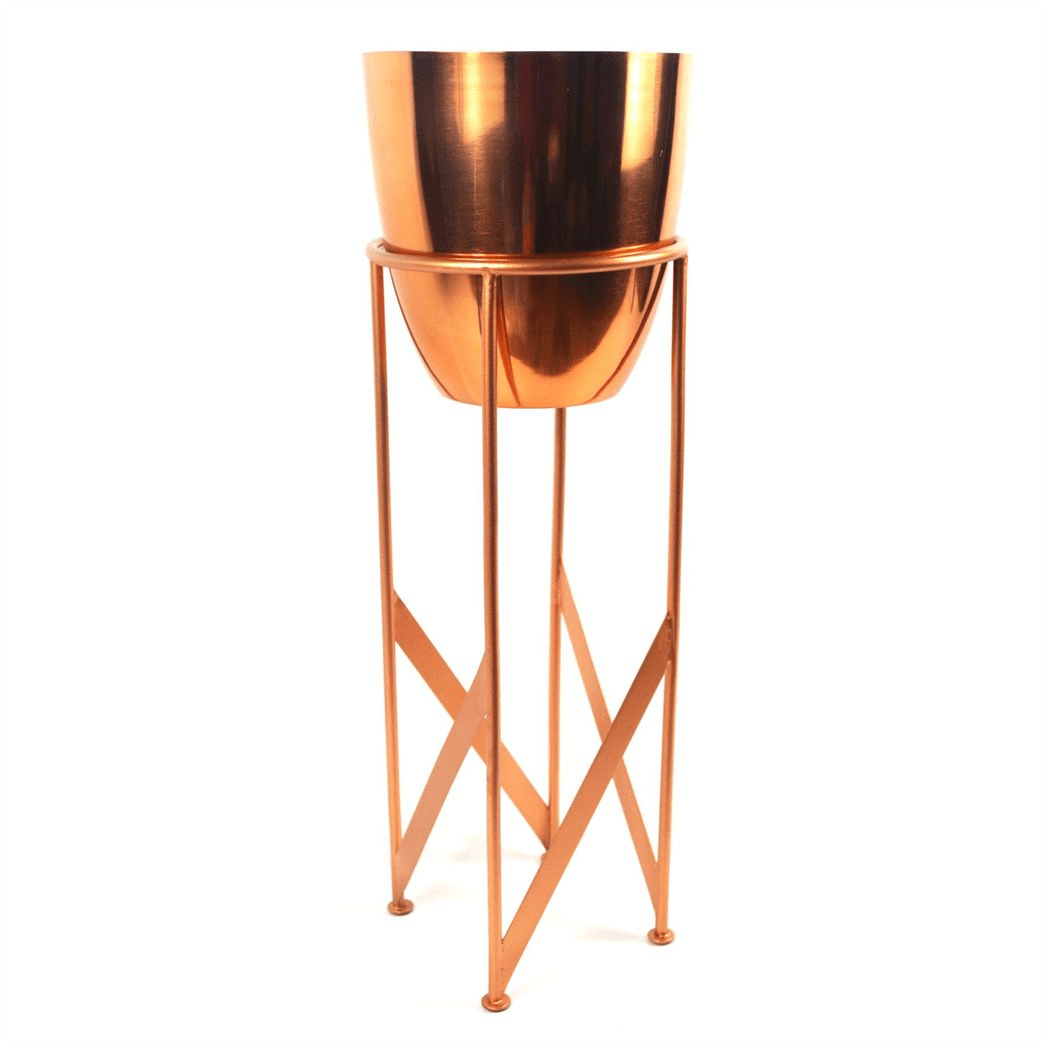 90cm Copper Planter with Artificial Yukka Plant - plants - express.com