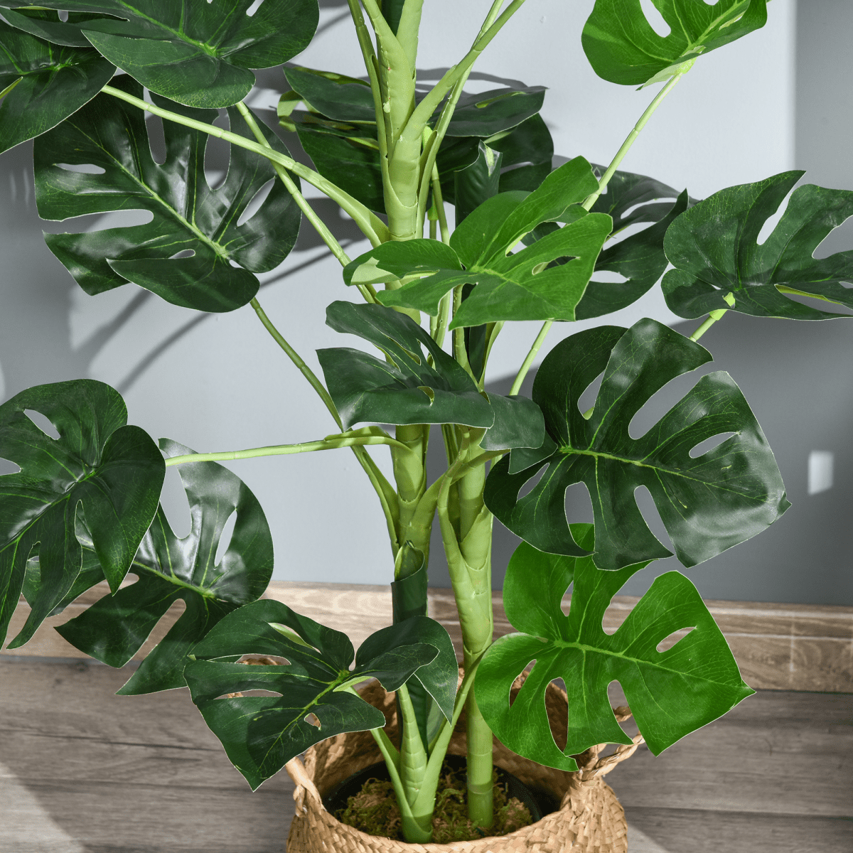 Artificial Monstera Tree 21 Leaves Palm Tree for Indoor Outdoor 1m - plants - express.com