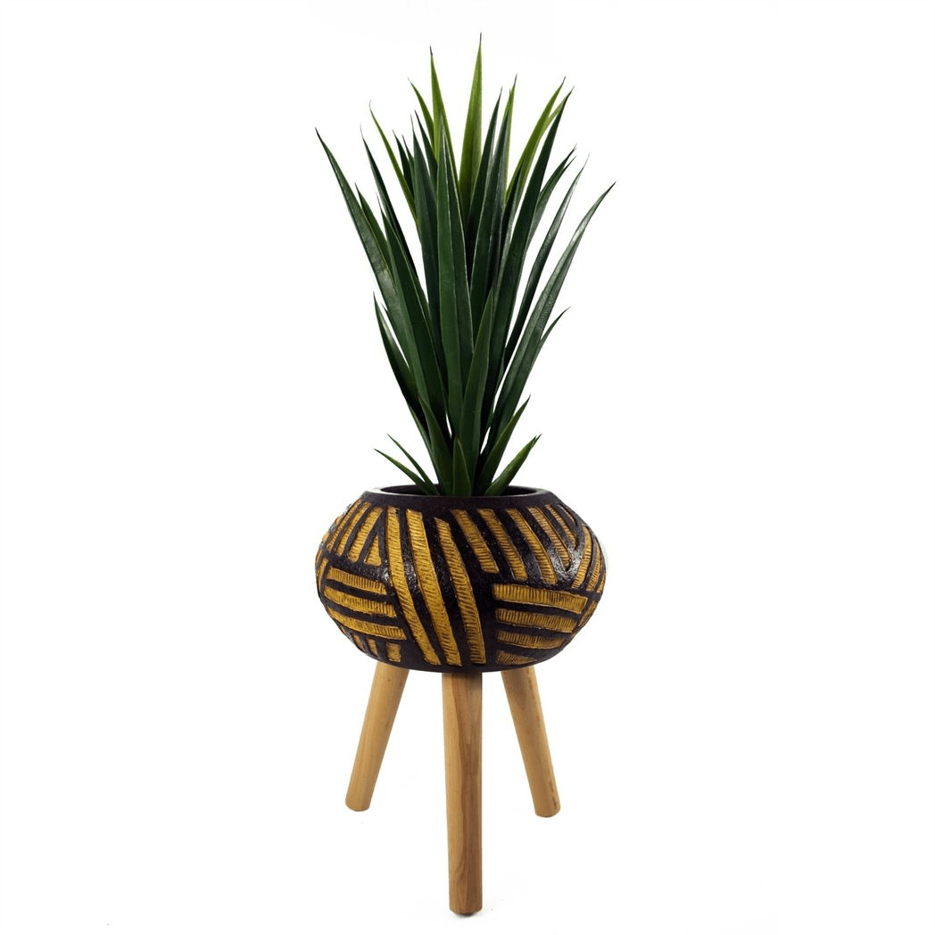 Bali Large Oval Planter & Realistic Boston Fronded Fern: Effortless Elegance! - plants - express.com