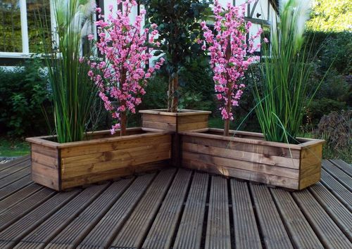 Charles Taylor Handcrafted Corner Planter Set - Timeless English Design - plants - express.com