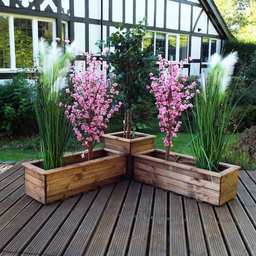 Charles Taylor Handcrafted Corner Planter Set - Timeless English Design - plants - express.com