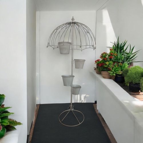 Charming 130CM Cream Metal Garden Planter - Elevate Your Outdoor Space! - plants - express.com
