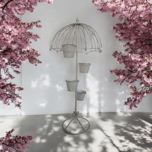 Charming 130CM Cream Metal Garden Planter - Elevate Your Outdoor Space! - plants - express.com