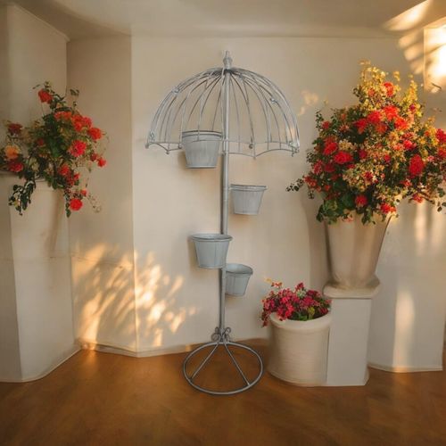 Charming 130CM Cream Metal Garden Planter - Elevate Your Outdoor Space! - plants - express.com